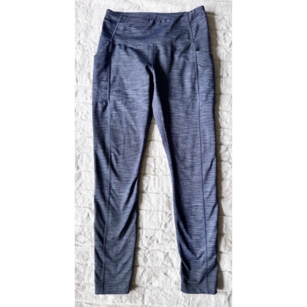 Mondetta Blue Space Dye High Waisted Leggings with Pockets Small